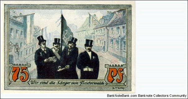 75 Pf. Notgeld City of Finsterwalde Banknote