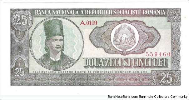25 Lei(Socialist Republic of Romania 1966) Banknote
