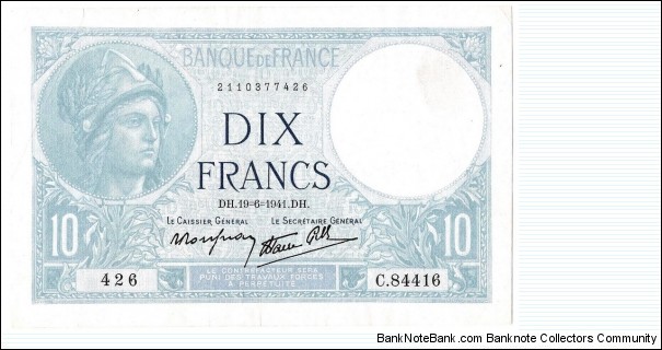 10 Francs(1941) Banknote