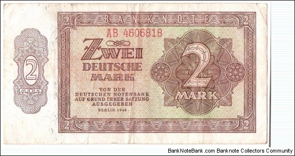 2 Mark(East Germany 1948) Banknote