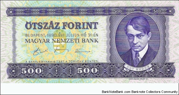 HUNGARY 500 Forint 1990 Banknote