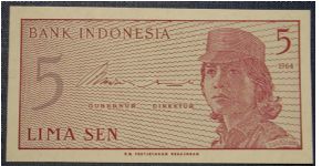 Indonesia 5 Sen 1964 Banknote