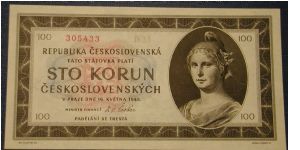 Czechoslovakia 100 Korun 1945

NOT FOR SALE Banknote