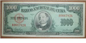 1000 Pesos, high denomination. Banknote