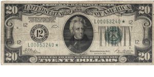 $20 star Federal Reserve Note Banknote