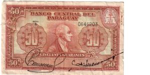 50 Guaranies series A Banknote