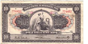 10 Soles de Oro series I35 Banknote