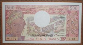 500 Francs, crisply uncirculated. Banknote