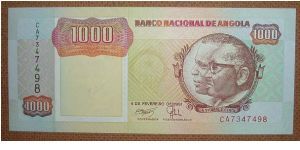 1000 Kwanzas, high denomination. Banknote