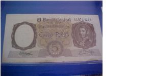 5 pesos moneda nacional
Serial A
63.879.428
Signs Fábregas-Méndez Delfino Banknote