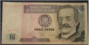 Peru 10 Intis 1987 Banknote