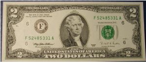 US 2 Dollar Bill 1995 Banknote
