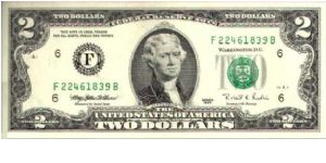 TWO DOLLARS Banknote