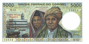 P-12a, 5.000 Francs, 1996 Banknote