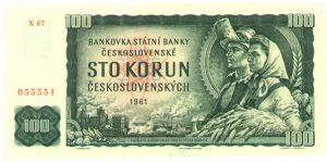Czechoslovakia, 100 Korun, 1961, P-91b Banknote