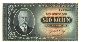 Czechoslovakia, 100 Korun, (1945), P-63s Banknote