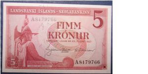 Iceland 5 Kronur 1957

NOT FOR SALE Banknote