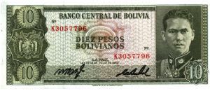 Bolivia - 10 Pesos Bolivianos - 1962 - P-154a Banknote