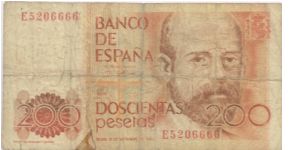 200 Pesetas Spain 1980 Banknote