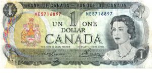 Canada * 1 Dollar * 1973 * P-85a Banknote