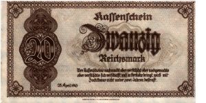 Germany * 20 Reichsmark * 28 Aug 1945 Banknote