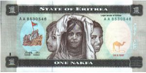Eritrea * 1 Nakfa * 1997 * P-1 Banknote