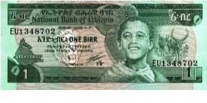 Ethiopia * 1 Birr * 1991 * P-41b Banknote