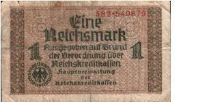 1 Reichsmark * 1939*1945 Banknote