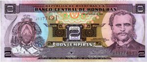 2 Lempiras * 1988 Banknote