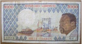 1000 Francs, rare signature; P-3a. Banknote