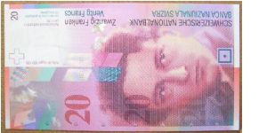 20 Franken. Very high tech. Banknote