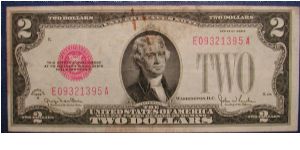 1928 2 Dollar Federal Reserve Note (stained) Banknote
