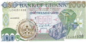 2001 Ghana 1000 Cedis P-32 Banknote