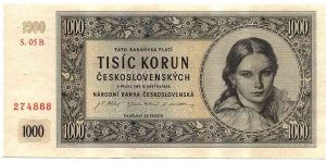 Czechoslovakia - 1000 Kcs 1945 Banknote