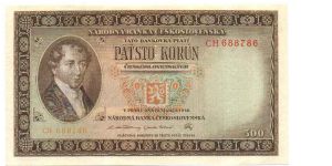 Czechoslovakia - 500 Kcs 1946 Banknote