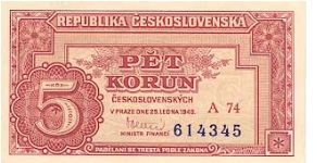 Czechoslovakia - 5 Kcs 1949 Banknote