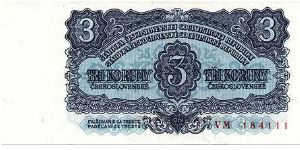 Czechoslovakia - 3 Kcs 1961 Banknote