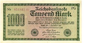 1000 Mark
Reichsbanknote Banknote