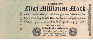 5.000.000 Mark
Reichsbanknote Banknote