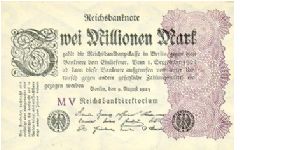 2.000.000 Mark
Reichsbanknote Banknote