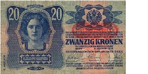 20 K
overprint Deutschösterreich
2nd issue Banknote