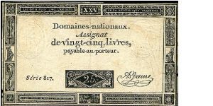 25 Livres. Banknote