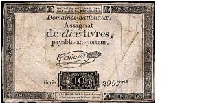 10 Livres. Banknote