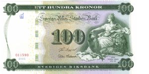 Commemorative 100 kronor - 250th anniversary of the founding of Tumba Bruk banknote paper mill. Banknote