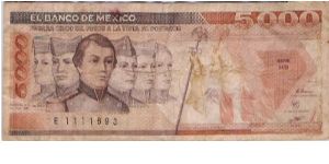 83b 5000 pesos    Cadets/Chapultepec Banknote