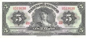 1969 mexico cinco pesos gitana unc Banknote