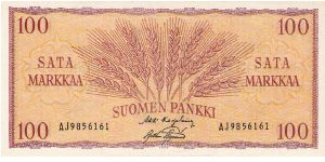 100 Markkaa 1957 Banknote
