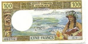 Tahiti 100 Francs Banknote