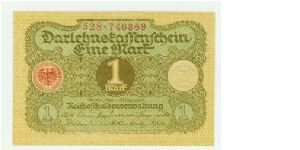 GEM MINT! GERMAN EINE MART FROM BERLIN. 6cm x 9cm. BEAUTIFUL! Banknote