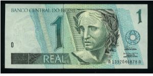1 Real.

Sculpture of the Republic at center on face; white-necked jacobin hummingbirds in vertical format on back.

#243a Banknote
